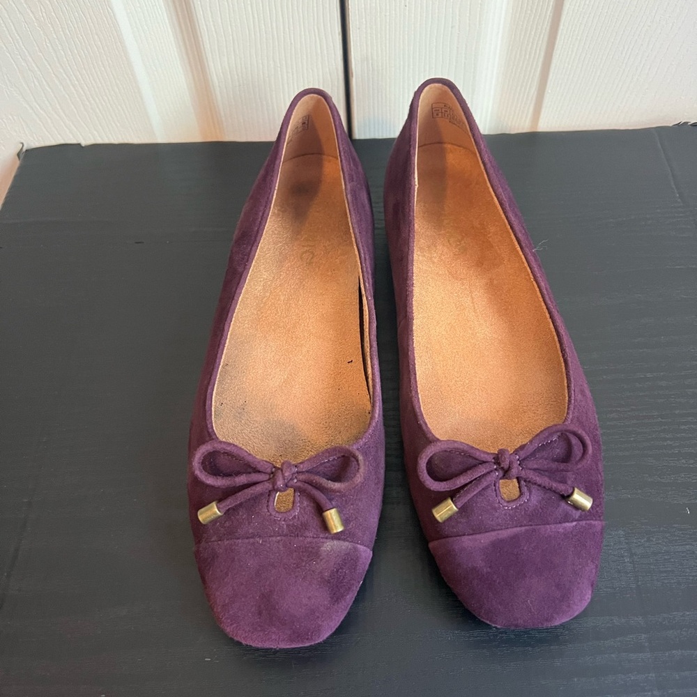 Vionic Klara Purple Bow Detail Ballet Flats